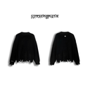 BLACK OVERSIZED RIPPED SWEATER