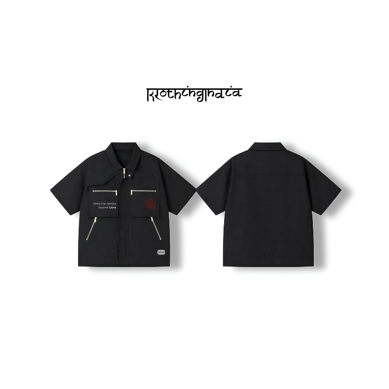RECKONING TYPE PRINTED ZIP SHIRT (S)