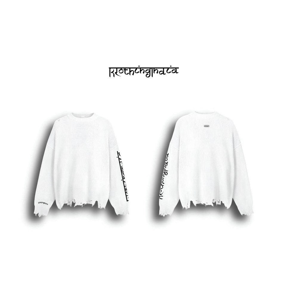 RIPPED OVERSIZED SWEATER (S)