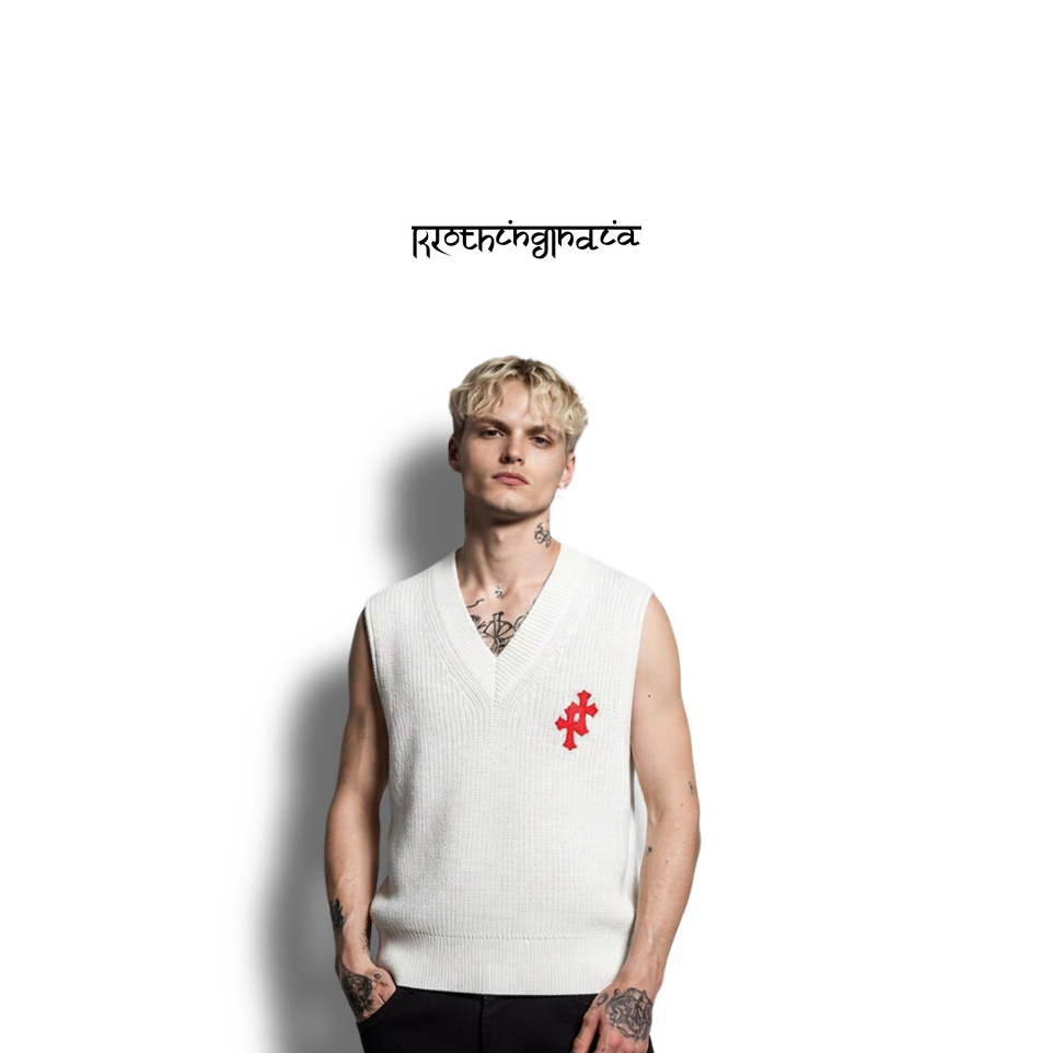 CRUX TYPE PRINTED SLEEVELESS SWEATER (S)