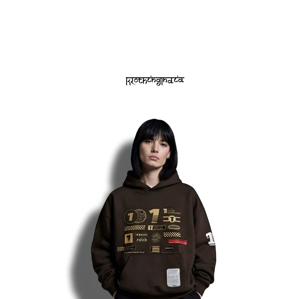 FORMULA1 PRINTED OVERSIZED RACING HOODIE (Unisex) (S)