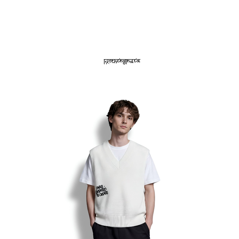 ORIGINATOR TYPE PRINTED SLEEVELESS SWEATER (S)