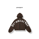 Zip-Up Denim Hoodie